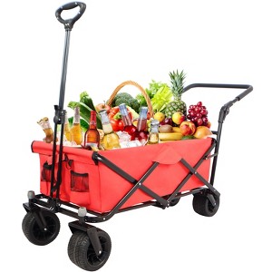 KTMBDW 360° Rotating Rear Wheel Heavy-Duty Folding Wagon – Multi-Use Garden Cart with All-Terrain Wheels for Camping, Beach, Picnic & Outdoor - 1 of 4