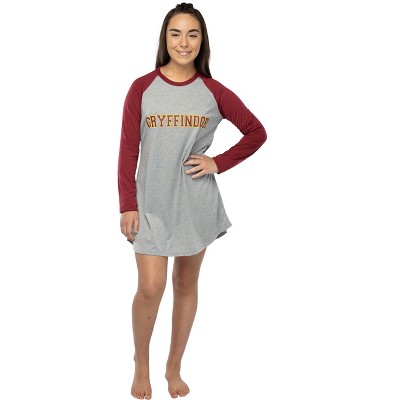 Women's Harry Potter Hogwarts Houses Pajama Nightgown Raglan Sleep Shirt