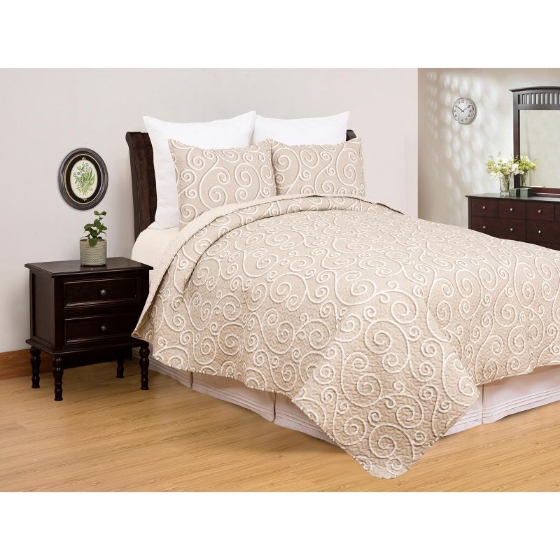 C&F Home Elmont Contemporary Scroll Quilt Set - Reversible and Machine Washable, 3 of 7