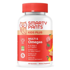 SmartyPants Kids Plus Multivitamin & Omegas Gummies with Vitamins C, D3, B12 & Zinc - 80ct - 1 of 4