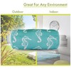 Majestic Home Goods,Bolster Pillow Sea Horse Teal - 4 of 4