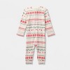 Baby "Let it Snow" Fair Isle Cozy Knit Holiday Matching Family Pajama Union Suit - Wondershop™ Cream - 2 of 4