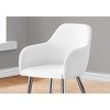 Dining Chair, Set Of 2, Side, Upholstered, Kitchen, Dining Room, White Leather Look, Chrome Metal, Contemporary, Modern - 2 of 4