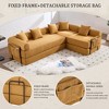 MOONMISS Convertible Corduroy Folding Sofa Bed, with Fixed Frame and Pillow Back Handrail, Folding Memory Foam Bed For Dormitory,Apt - 3 of 4