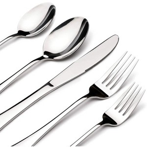 Itopfox 60 Piece Silverware Set for 12, Heavy Duty Stainless Steel Flatware Utensils Cutlery Set Including Knife Fork Spoon, Dishwasher Safe, Gift - 1 of 4