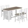 Whisen 5-Piece Multi-Functional Rubber Wood Counter Height Dining Set with 4 Padded Chairs - image 3 of 4