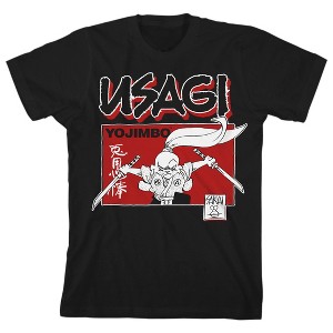 Usagi Yojimbo Dual Blades Sketch Youth Black Crew Neck Short Sleeve T-shirt-Large - 1 of 3