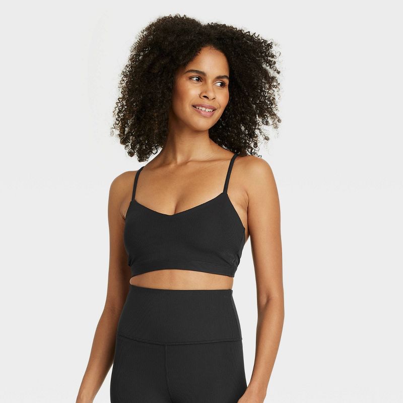 Women's Light Support Rib Triangle Bra - All In Motion™, 1 of 10