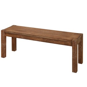 Buylateral Verdon Modern Farmhouse Dining Bench Driftwood: Solid Rubberwood, Unupholstered Seating for Entryway - 1 of 4