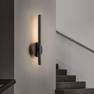 Rennnsan Drevara 13"-19"H Hardwired Linear Modern LED Dimmable Wall Sconce in Black