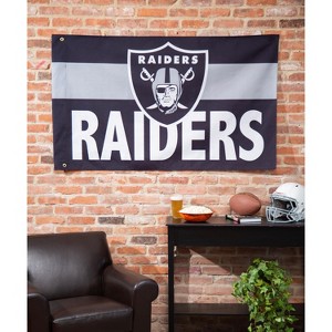 Evergreen Las Vegas Raiders Burlap 3' x 5' Flag, Premium Single Sided Printed with Grommets, Printed In The USA - 1 of 4