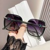 Anna-Kaci Women's Oversized Square Sunglasses with Dual Layer Frame and Gold Temple Accent UV400 Dark Lenses - 3 of 3