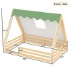 Twin/Full Size Montessori Floor Bed, House Tent Floor Bed with Light Strip & Full-Length Guardrails - ModernLuxe - 4 of 4