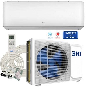 BHI 12000 BTU 115V 20.5 SEER2 600 sq ft Ductless Mini Split AC with Heat Pump 25' lineset - 1 of 4