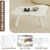MAYEERTY Coffee Table Modern White Imitation Marble Solid Wood Cloud Legs Computer Desk - 4 of 4