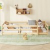 Okak Bed Frame Twin/Full Size,Modern Low Profile Toddler Bed with Safety Rails, Solid Wood Frame for Kids Bedroom - 2 of 4