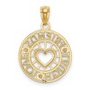 Black Bow Jewelry 14k Yellow Gold & Rhodium Friends Laugh Love Circle Pendant, 16mm - 3 of 4