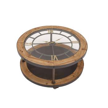 Industrial Wood Coffee Table Light Brown - Olivia & May
