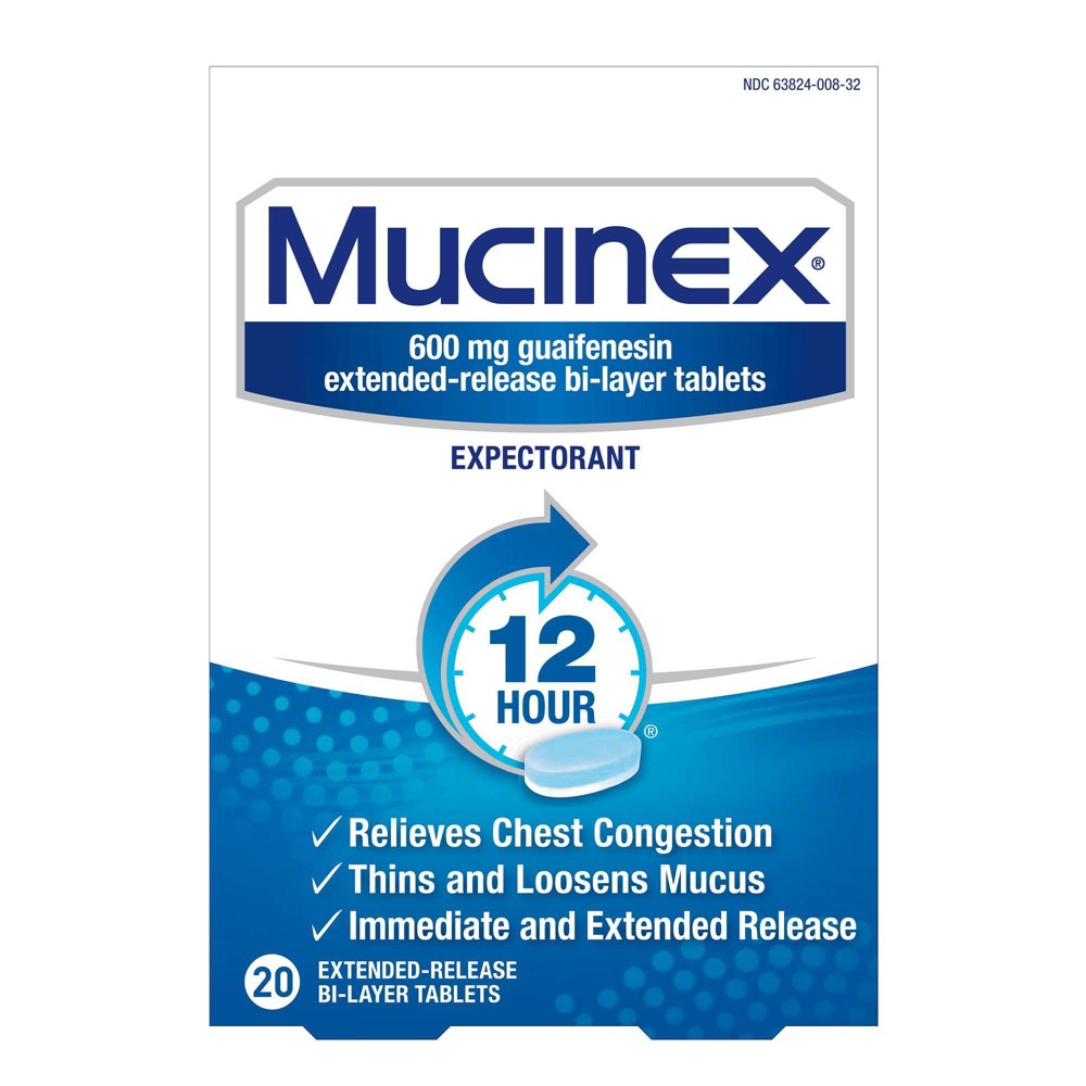Mucinex 12-Hour Chest Congestion Expectorant Tablets - 20ct