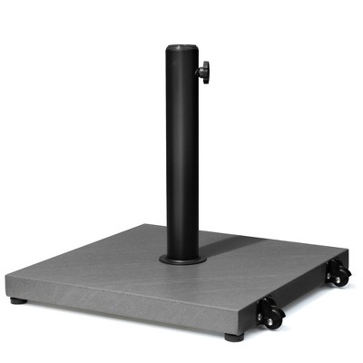 Pellebant Patio Umbrella Base 40lbs Umbrella Stand with Wheels Heavy Duty Concrete Stand