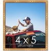 PosterPalooza | 4x5 Thin Bamboo Picture Frame, UV Acrylic, 2 Finishes - Gold and Brown - 2 of 4