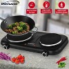 Brentwood Double-Cast-Iron 1,100-Watt Countertop Electric Burner Hot Plate with Temperature Control and Power Indicator Light, Black - 2 of 4