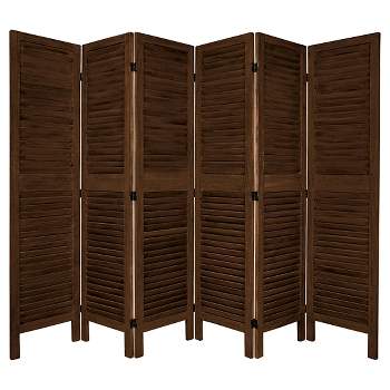 5 1/2 ft. Tall Classic Venetian Room Divider - Burnt Brown(4 Panel)