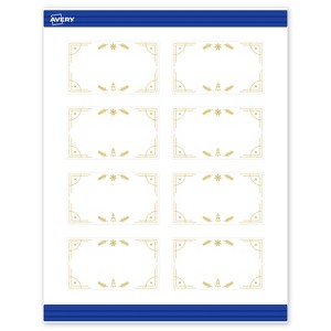 Avery Business Cards, 2" x 3.5", Gold-White Christmas Trees, 80 - 1 of 4