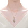 Rhodium and 14k gold plated pendant necklace with sparkling cubic zirconia - exquisite dual-tone jewerly for a touch of sophistication - 2 of 3