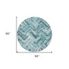 Teal Blue Aqua And Ivory Geometric Washable Indoor Outdoor Area Rug - 3 of 4