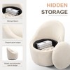 Modern Barrel Swivel Chairs with Concealed Storage, Round Upholstered Accent Chairs - 4 of 4