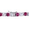 EVERLY JEWELRY |  Sterling Silver 14 1/2 CT TGW Created Ruby & Created White Sapphire Bracelet - 2 of 4