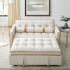 GDFStudio Tove 55.5" Modern Convertible Velvet Upholstered Sofa Bed with Side Pockets, Adjsutable Backrest and Lumbar Pillows - 2 of 4