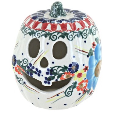 Blue Rose Polish Pottery a446 Andy Small Pumpkin Luminary