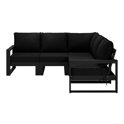 WestinTrends Montara 5-Piece Outdoor Patio Corner Sectional Sofa Conversation Set