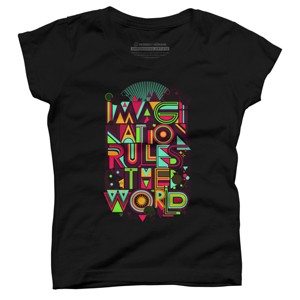 Girl's Design By Humans Imagination Rules The World By Dzeri29 T-Shirt - 1 of 2