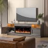Modern TV Stand for TV up to 75", Television Console with Storage Cabinet, Entertainment Center for Living Room, Fits Into 36'' Electric Fireplace - 4 of 4