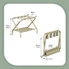 Gold Luggage Racks with Fabric Shelves - Heavy Duty Folding Suitcase Stand Holds 110 pounds - 2 of 4