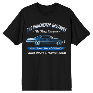Supernatural Winchester Brothers Family Business Men's Black T-shirt - 1 of 1