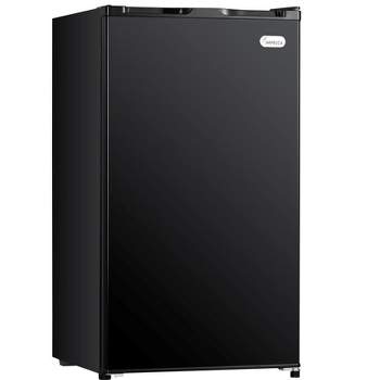 Impecca 3.2 CF Compact Mini Refrigerator with Glass Shelves - Black