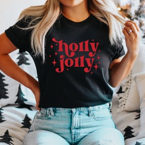 Simply Sage Market Whimsical Holly Jolly Short Sleeve Tee - 1 of 4