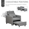 CIPACHO Convertible Sofa Lounger Chair Bed Multi-Functional Sleeper Recliner with Tufted Upholstered Fabric Adjustable Angle Backrest and Pillow Grey - 4 of 4