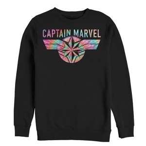 Men's Marvel Captain Marvel Tie-Dye Logo Sweatshirt - 1 of 3