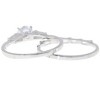 SHINE by Sterling Forever Sterling Silver Brilliant Engagement Ring w/ Baguette Sides & Band - 2 of 2