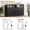 55" Modern TV Stands, Wood Chest of Drawers with Charging Station, LED Lights and 2 Storage Compartments, 6 Drawer Dresser for Living Room, Hallway - 2 of 4