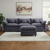EHMKNP 3-Seat Corduroy Modular Sleeper Sectional Sofa - Comfy Upholstered with Ottoman for Living Room - 2 of 4