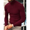 Clearlove Men’s Stretch Muscle Fit Turtleneck Long Sleeve Knit T-Shirt Slim Casual Essential - 2 of 4