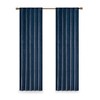 Room Darkening Metallic Printed Poly Velvet Rod Pocket/Back Tab Window Panel Pair Navy 37x84 in - 2 of 4