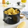 Farberware Reliance Pro 3qt Nonstick Ceramic Covered Straining Saucepan Black/Gray: Dishwasher-Safe, Tempered Glass Lid - 2 of 4
