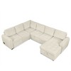 NicBex Modern 107.5" Pull Out Sofa Bed Corduroy Convertible Sleeper Sofa with Storage Chaise and USB Ports for Living Room - 4 of 4